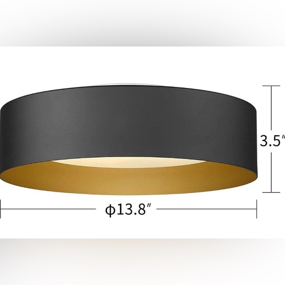 14" Bedroom Ceiling Light 3000K Dimmable Flush Mount Lamp w/ Frosted Glass NEW - Picture 7 of 10